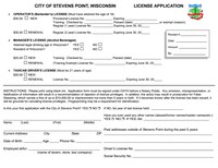 City of Stevens Point Bartender License Application